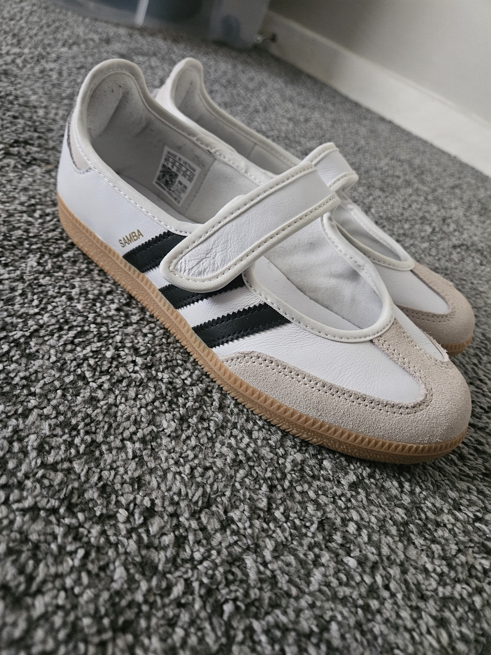 Adidas Samba Mary-Jane Sneakers in White, Black & Gum